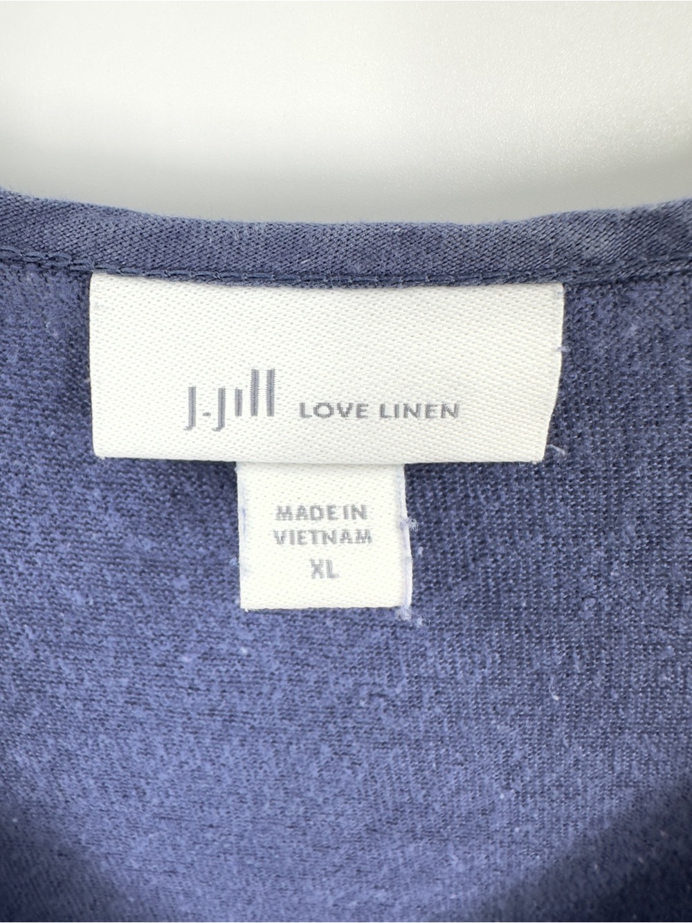 J Jill Love Linen Tunic Top Size XL Blue Mixed Media Nautical Beach Lagenlook - Picture 6 of 10